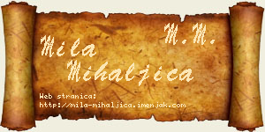 Mila Mihaljica vizit kartica